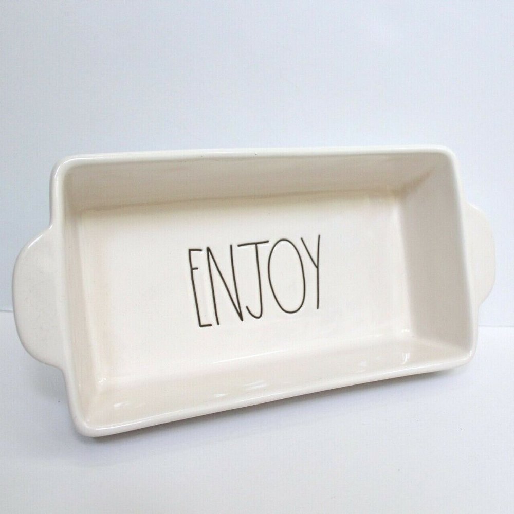 NEW Rae Dunn ENJOY Loaf Baking Pan Dish LL Handle